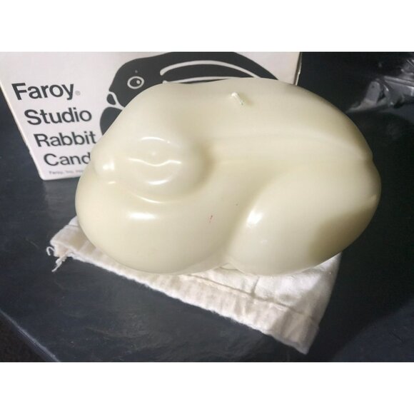 Vintage Faroy Studio Rabbit Candle Ivory Bunny Easter White Pouch Instructions - Picture 7 of 10
